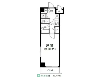 ラフィネジュ赤羽(1K/2階)の間取り写真