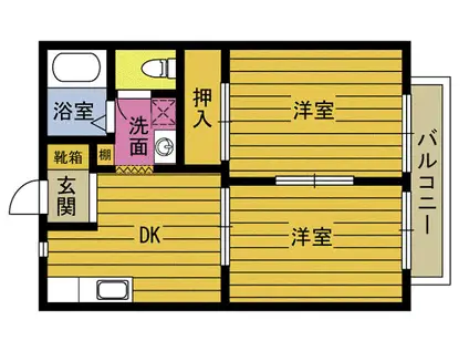 メゾンソレイユ(2DK/1階)の間取り写真