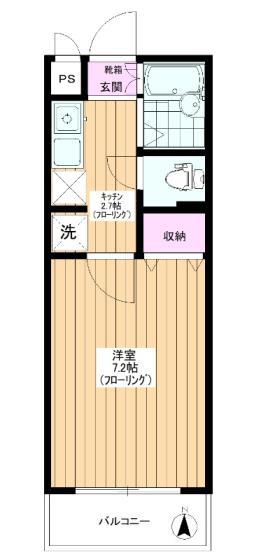 コンフォートファースト(1K/2階)の間取り写真