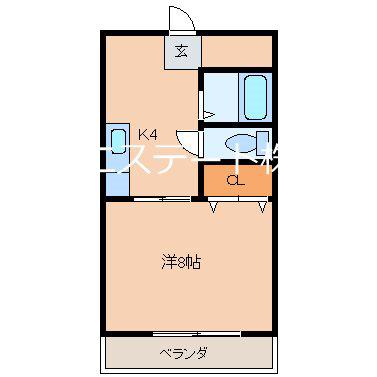 イル・プリモ(1K/2階)の間取り写真
