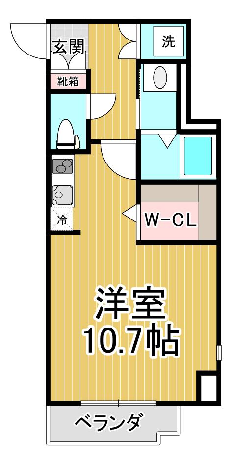 ONLYONEキセラタウンⅡ(ワンルーム/6階)の間取り写真