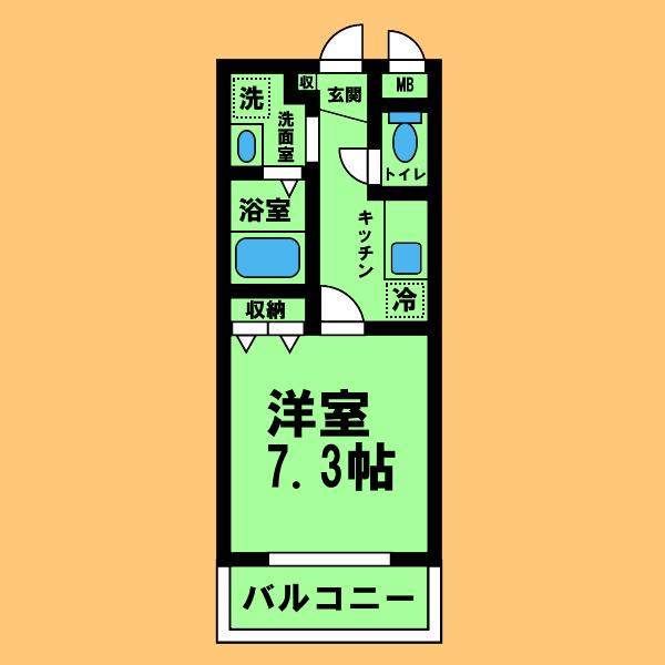 すまいるアンデリーナ(1K/2階)の間取り写真