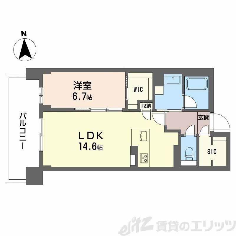 グラン セレニオ 江坂(1LDK/2階)の間取り写真