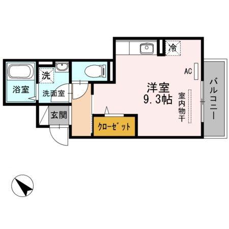 セントレドゥマーブルU(ワンルーム/2階)の間取り写真