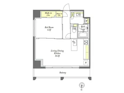 プライムメゾン亀戸(1LDK/7階)の間取り写真