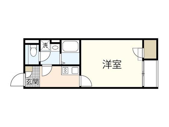 レオネクストアンソレイユE(1K/1階)の間取り写真