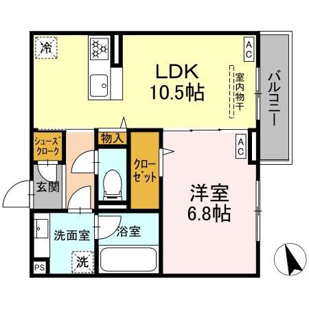 グランガーデン弘明寺(1LDK/2階)の間取り写真