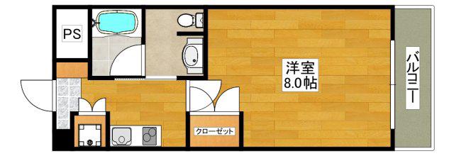 ハイムタケダT-10(1K/2階)の間取り写真