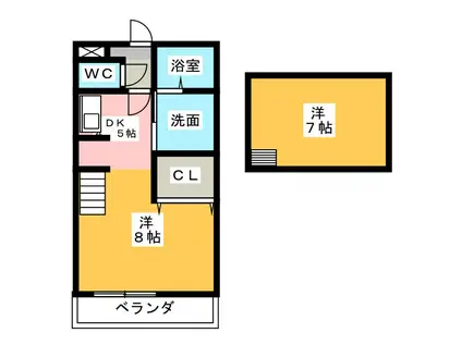 LALAHILLS PART1(1K/2階)の間取り写真