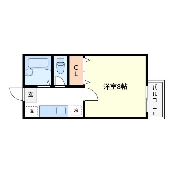 小岩モールハイツ(1K/1階)の間取り写真