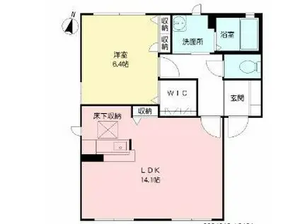 エルアインス本町(1LDK/1階)の間取り写真