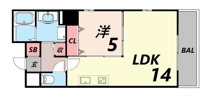 ELNIDO-FUKUZAWA(1LDK/2階)の間取り写真