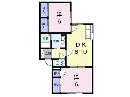 フローレンス森(2DK/2階)の間取り写真