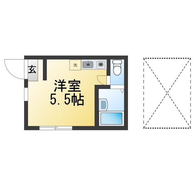 ラリベルタ(ワンルーム/2階)の間取り写真