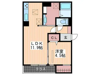 KANATA KOGO(1LDK/1階)の間取り写真
