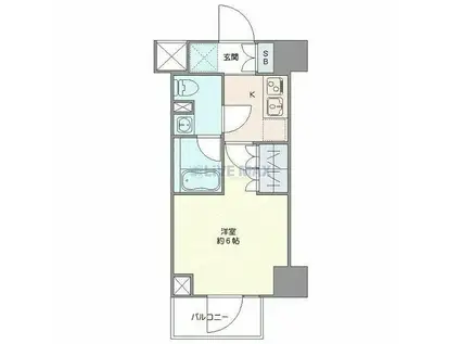 クレヴィスタ阪東橋II(1K/2階)の間取り写真