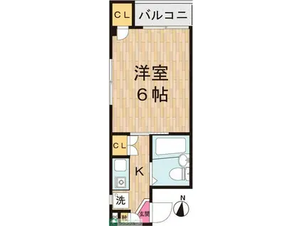 ブルームシティ(1K/4階)の間取り写真