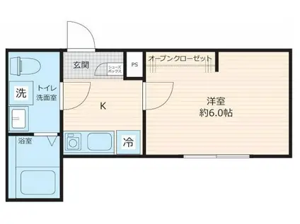 サルパーレ鴻巣本町(1K/1階)の間取り写真