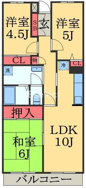アンリベールⅡ(3LDK/2階)の間取り写真