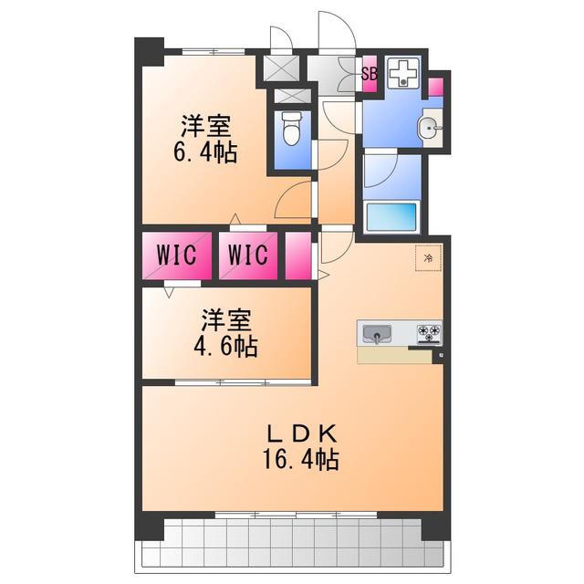 フェンテイーストII(1SLDK/3階)の間取り写真