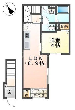 PETIT CHOU(1LDK/2階)の間取り写真