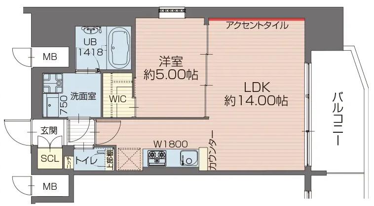 プレジオ九条(1LDK/8階)の間取り写真