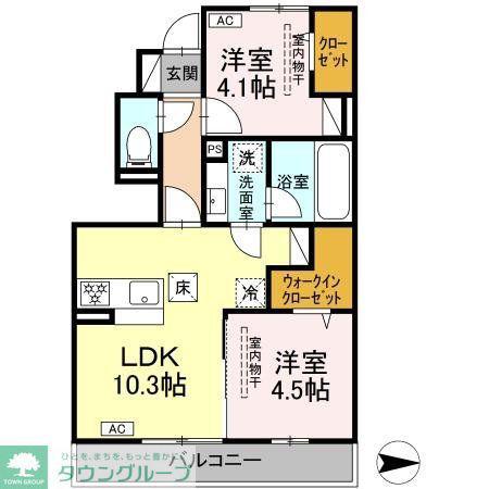 エスペランサ(2LDK/1階)の間取り写真
