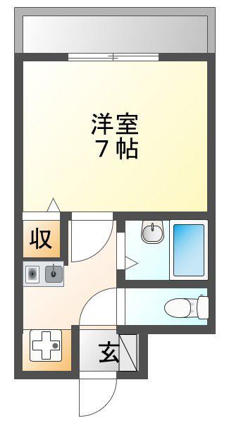 サウザンド塚口(1K/7階)の間取り写真