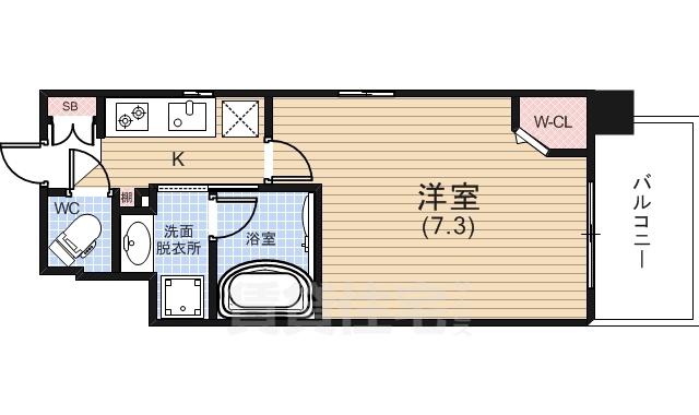 ルービンス宇品御幸(1K/6階)の間取り写真