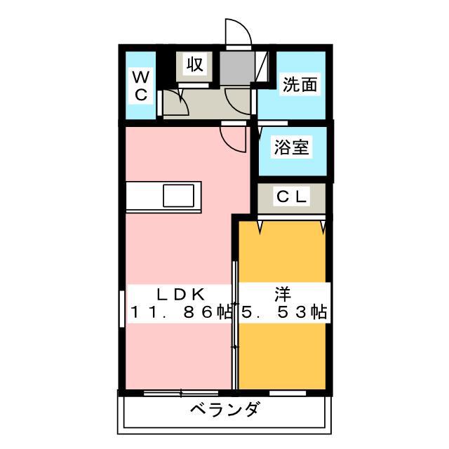 WISTARIA(1LDK/3階)の間取り写真