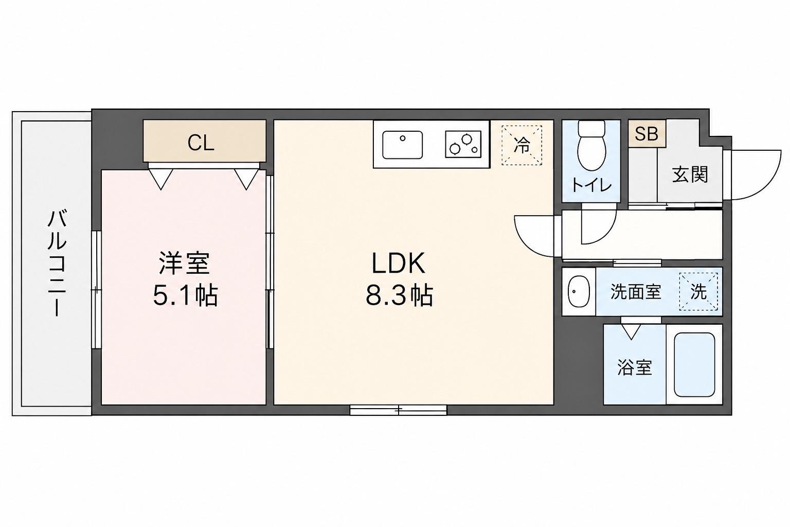 グランスイート(1LDK/4階)の間取り写真