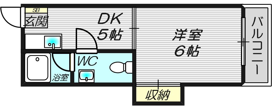 シャトーミツ(1DK/1階)の間取り写真