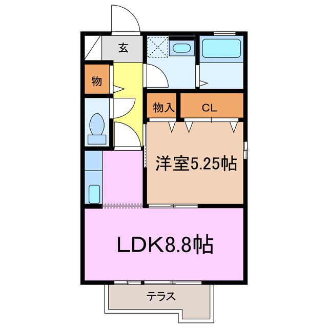 グランドール コート B(1LDK/2階)の間取り写真