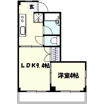 アーバンレース高津第1(1LDK/1階)の間取り写真