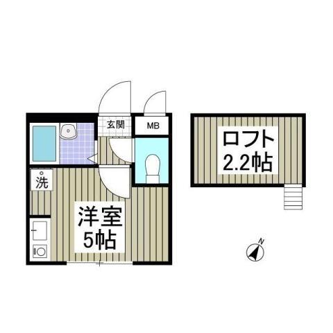 WITH PLACE CASSA-S(ワンルーム/1階)の間取り写真