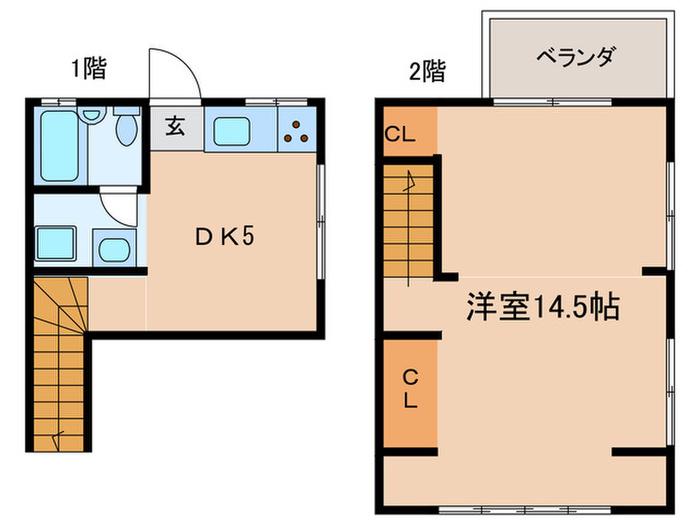 小澤荘(1DK/1階)の間取り写真