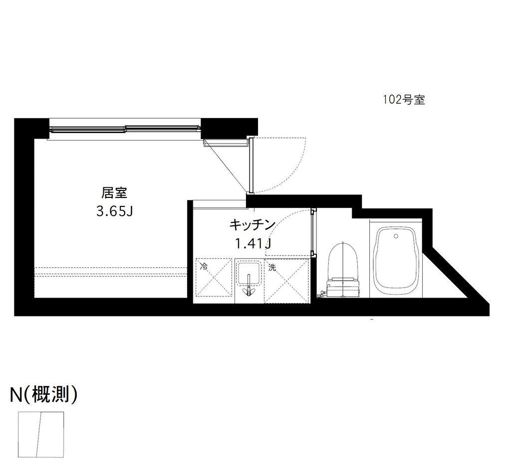 SH52412(1K/1階)の間取り写真