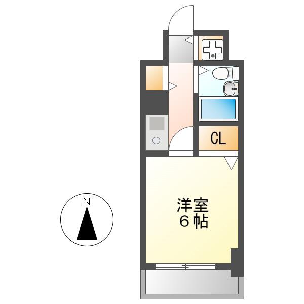 OHD今池(1K/2階)の間取り写真