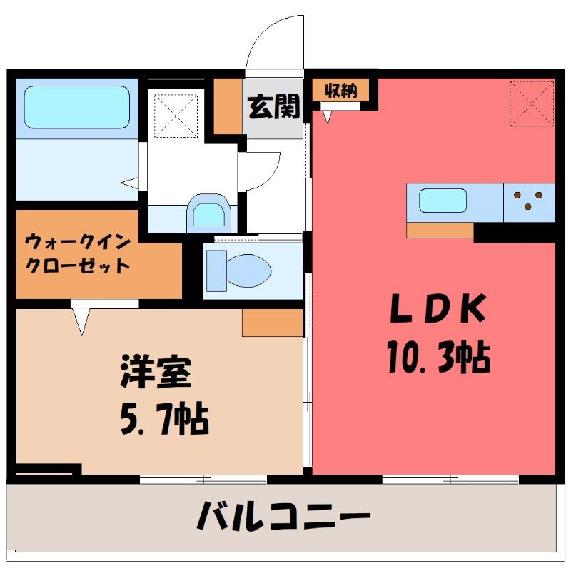 D-ROOM六供町2丁目(1LDK/3階)の間取り写真