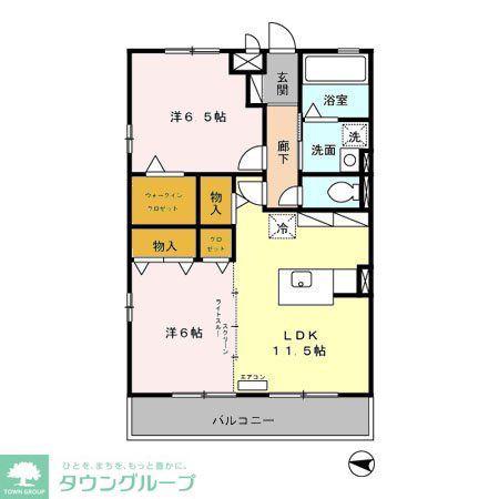 ヴィヴィレフルール(2LDK/3階)の間取り写真