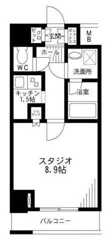 レジディア九段下(1K/4階)の間取り写真