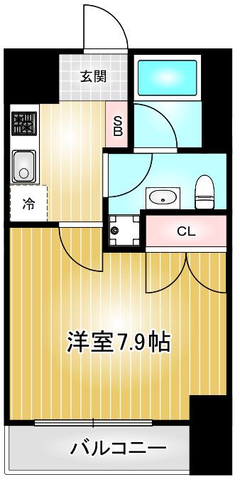 レジデンス金山スクエア(1K/11階)の間取り写真