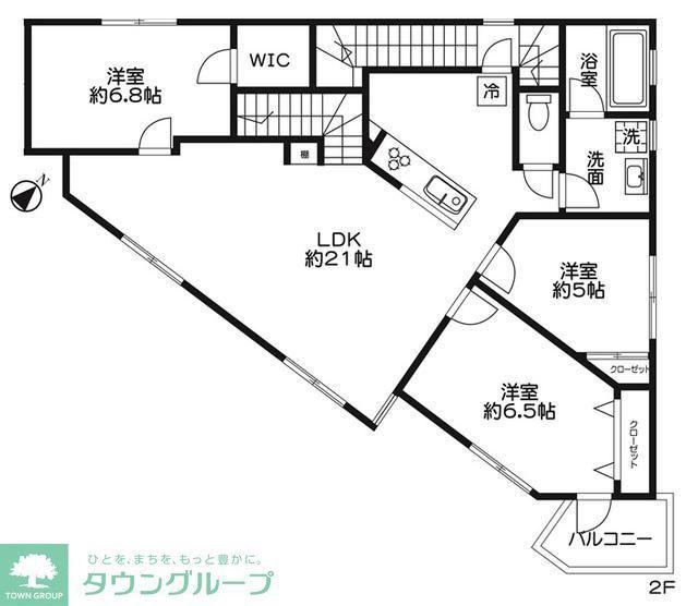 柿の木坂マンション(3LDK/2階)の間取り写真