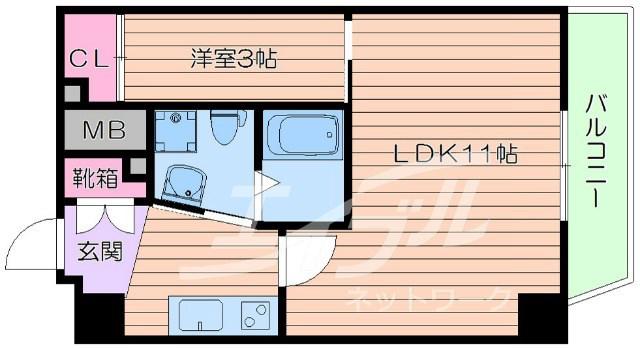 MCOURT関大前(1LDK/6階)の間取り写真