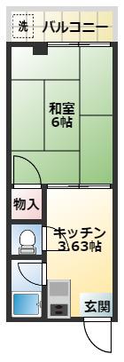 ダイヤコーポ(1DK/3階)の間取り写真