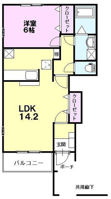サニーストリート(1LDK/1階)の間取り写真