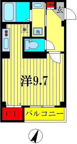 ソレーユ(ワンルーム/2階)の間取り写真