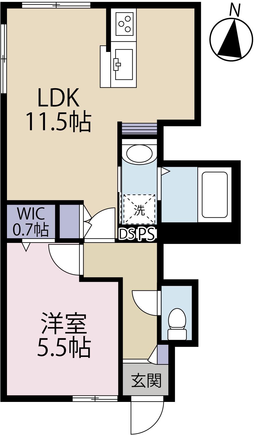 シンフォニー池上(1LDK/1階)の間取り写真