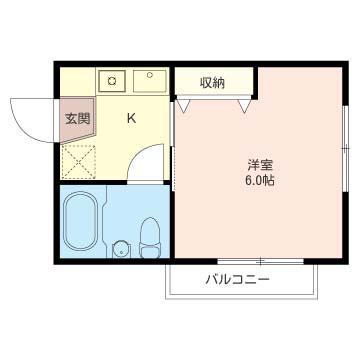 太子堂フラット(1K/2階)の間取り写真