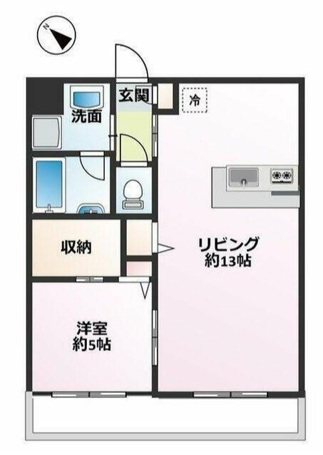 フェリシア(1LDK/1階)の間取り写真